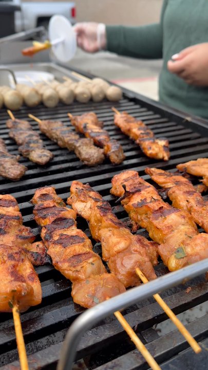 Khin Khao - Freshly grilled lemongrass chicken & beef skewers - Cambodian Near Me