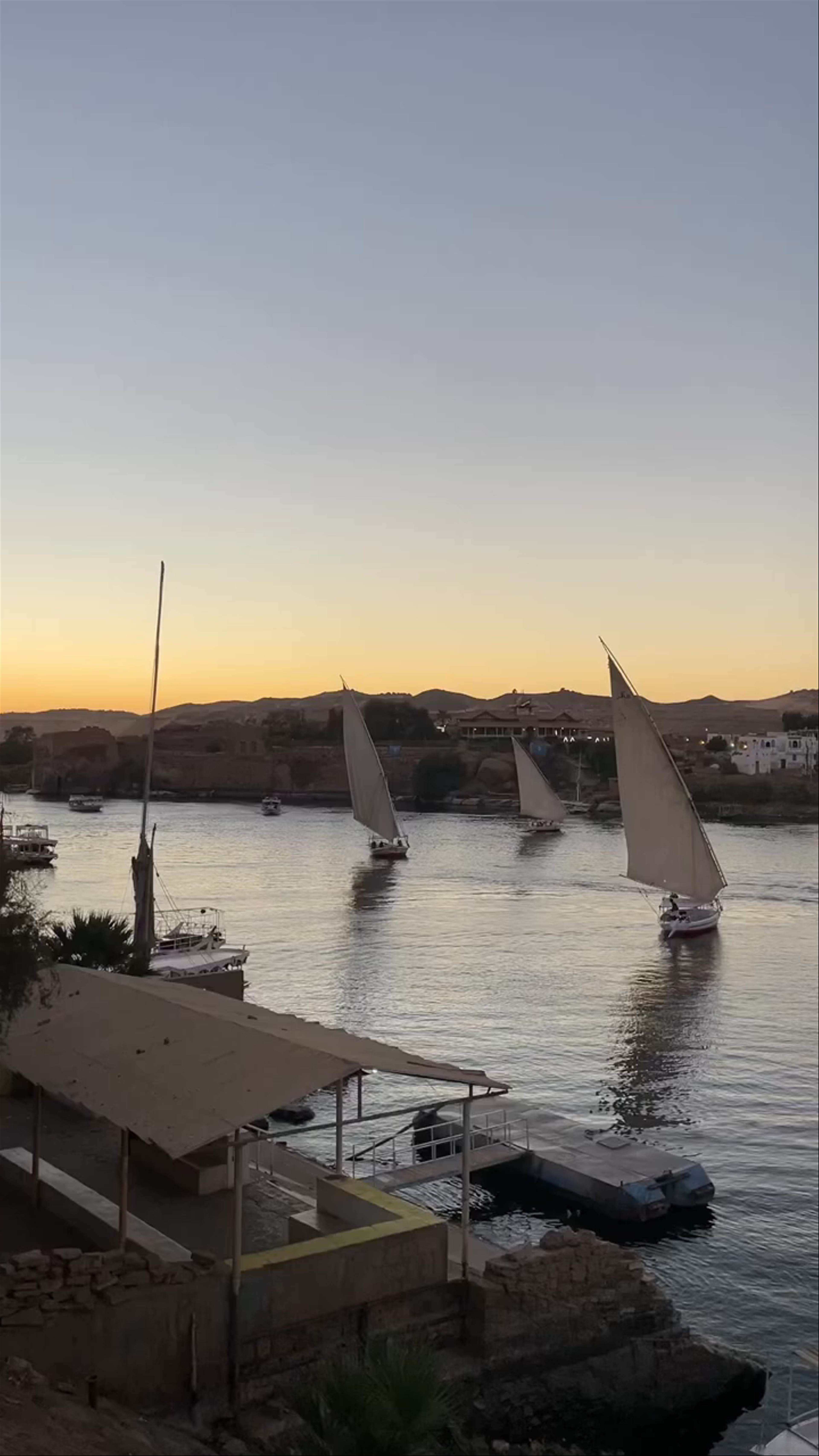 Sailing Feluccas at Sunset on the Nile - Porto Sonu, Aswan