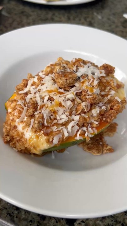 Menehune Grille  - Jiggle and wiggle of the yogurt in the papaya. Reminded me of my belly when I laugh! - Venues & Event Spaces Near Me - Honolulu, Hawaii