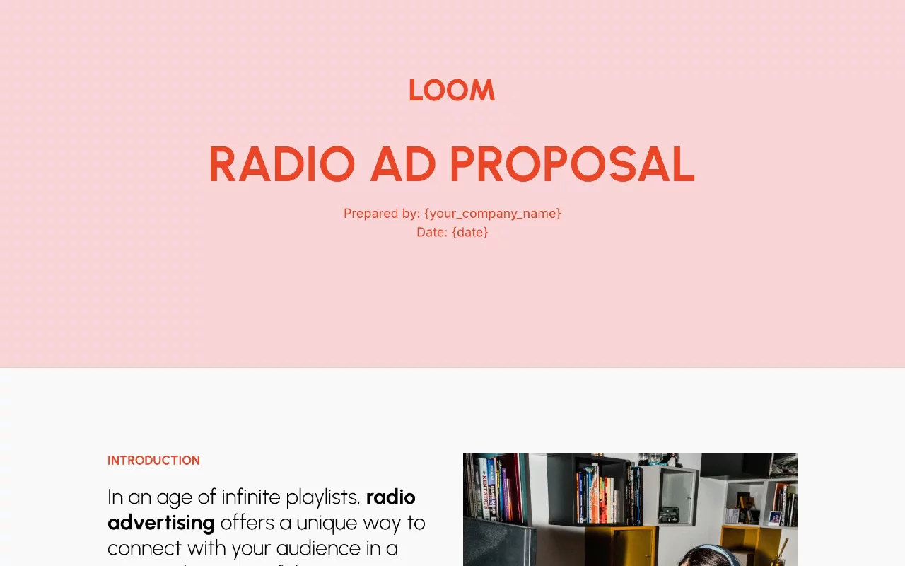 Preview of Radio Ad Proposal Template