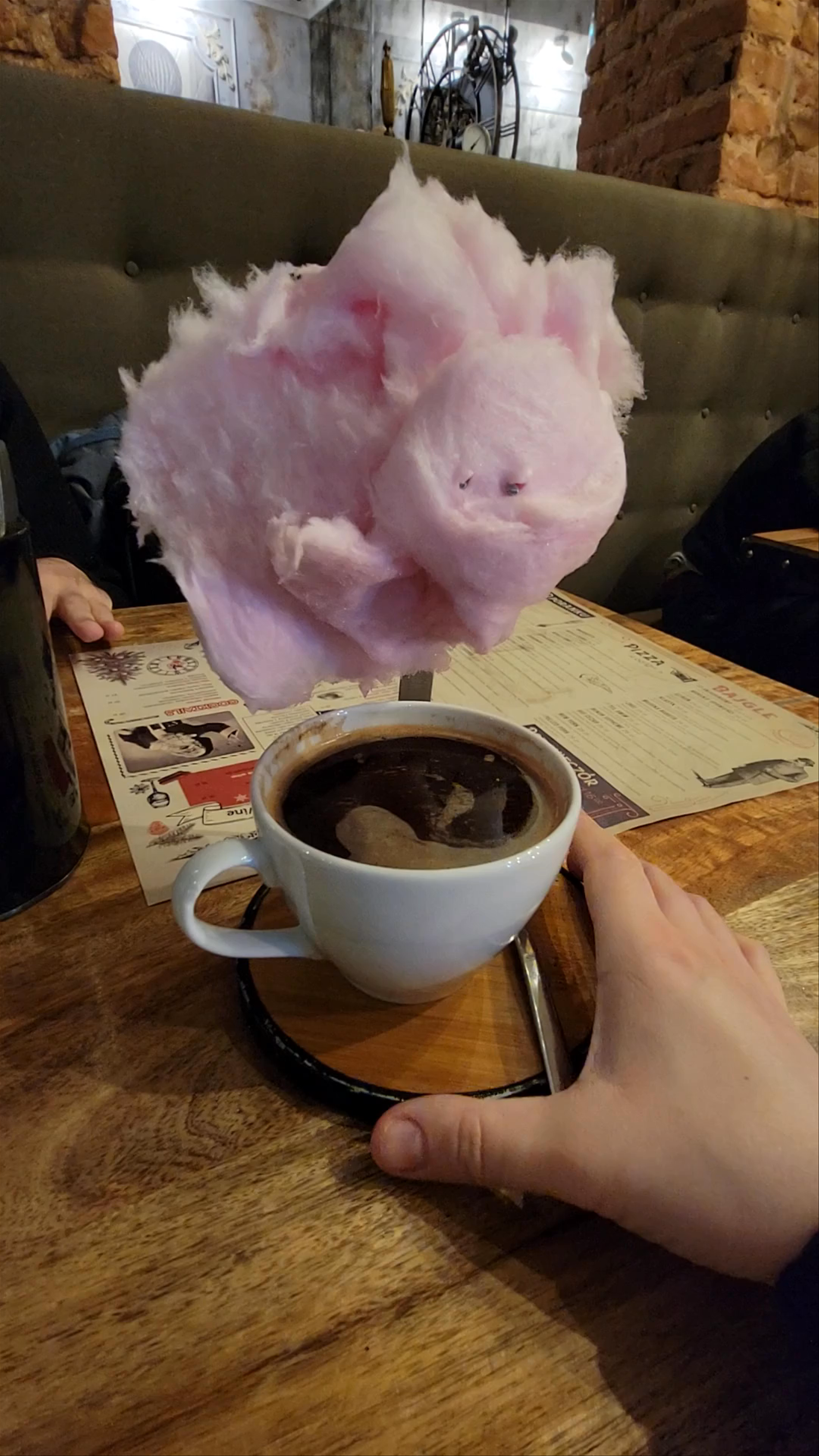 Whimsical Cotton Candy Coffee Moment at Pelier Bistro, Lublin
