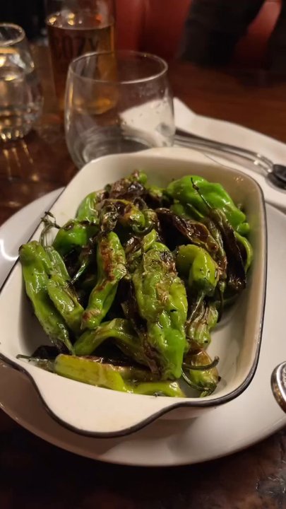 The Cozy Taberna - Cowboy Ribeye, Blistered Shishito Peppers on the side - Tapas/Small Plates Near Me - Salem, Oregon