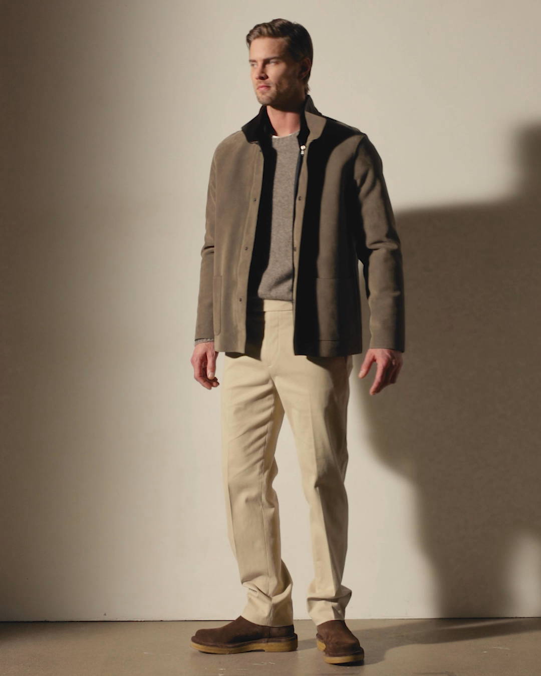 Suede Ranch Jacket - Caribou | James Perse Los Angeles