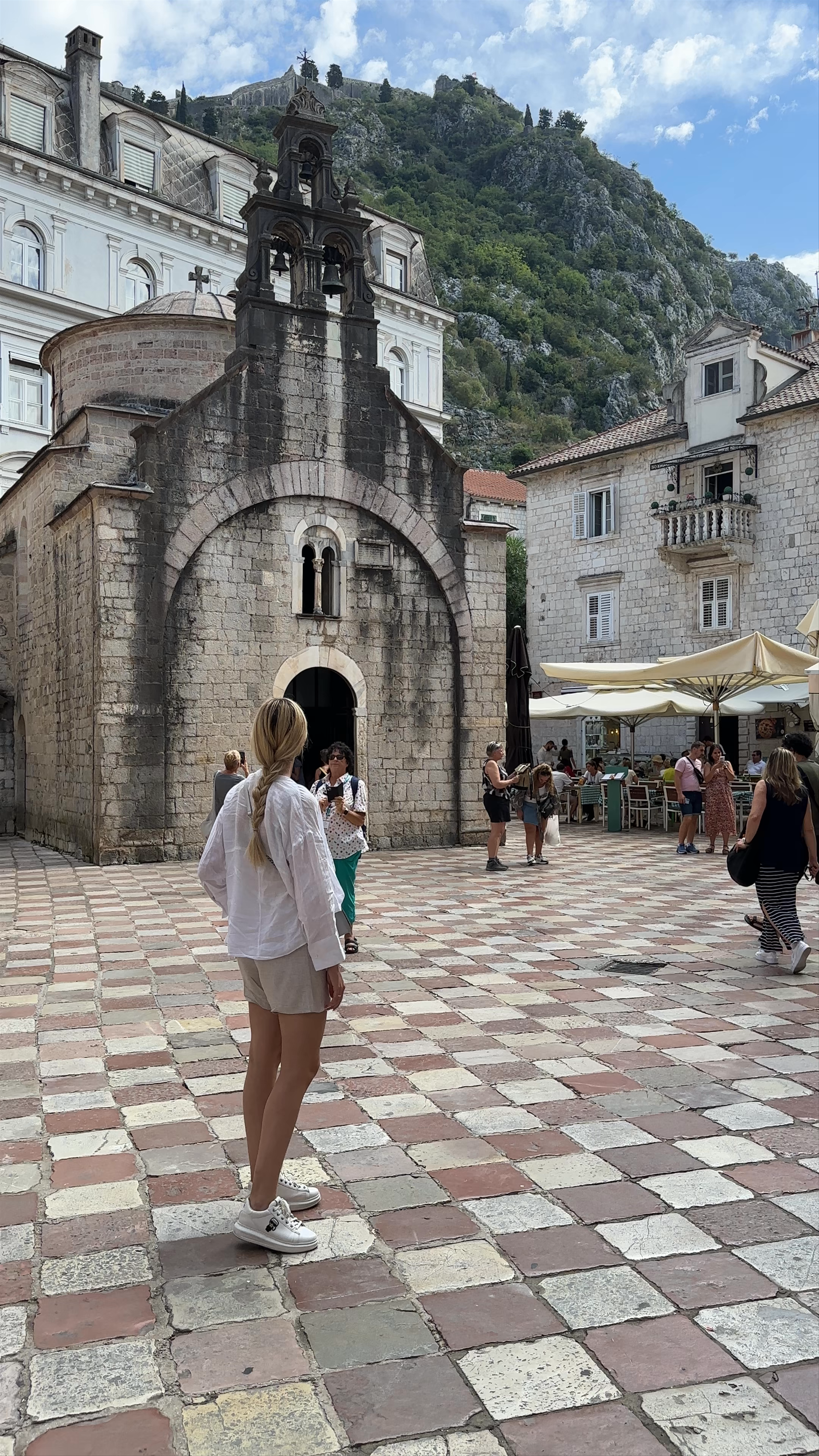 Exploring Kotor Old Town City Walls in Montenegro