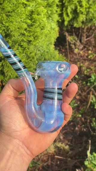 Preview pic of Crushed opal Sherlock hash pipe