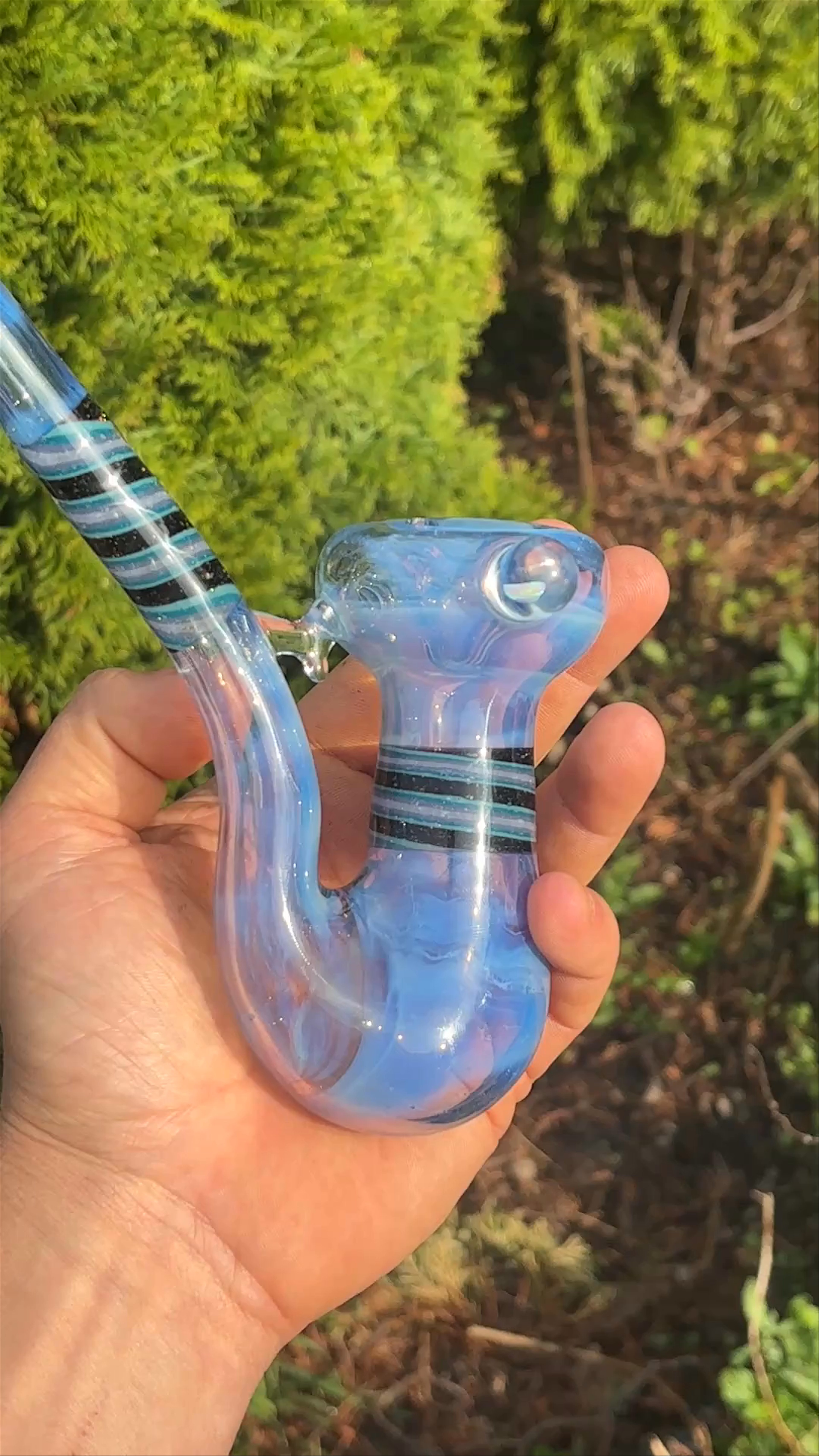 Preview pic of Crushed opal Sherlock hash pipe