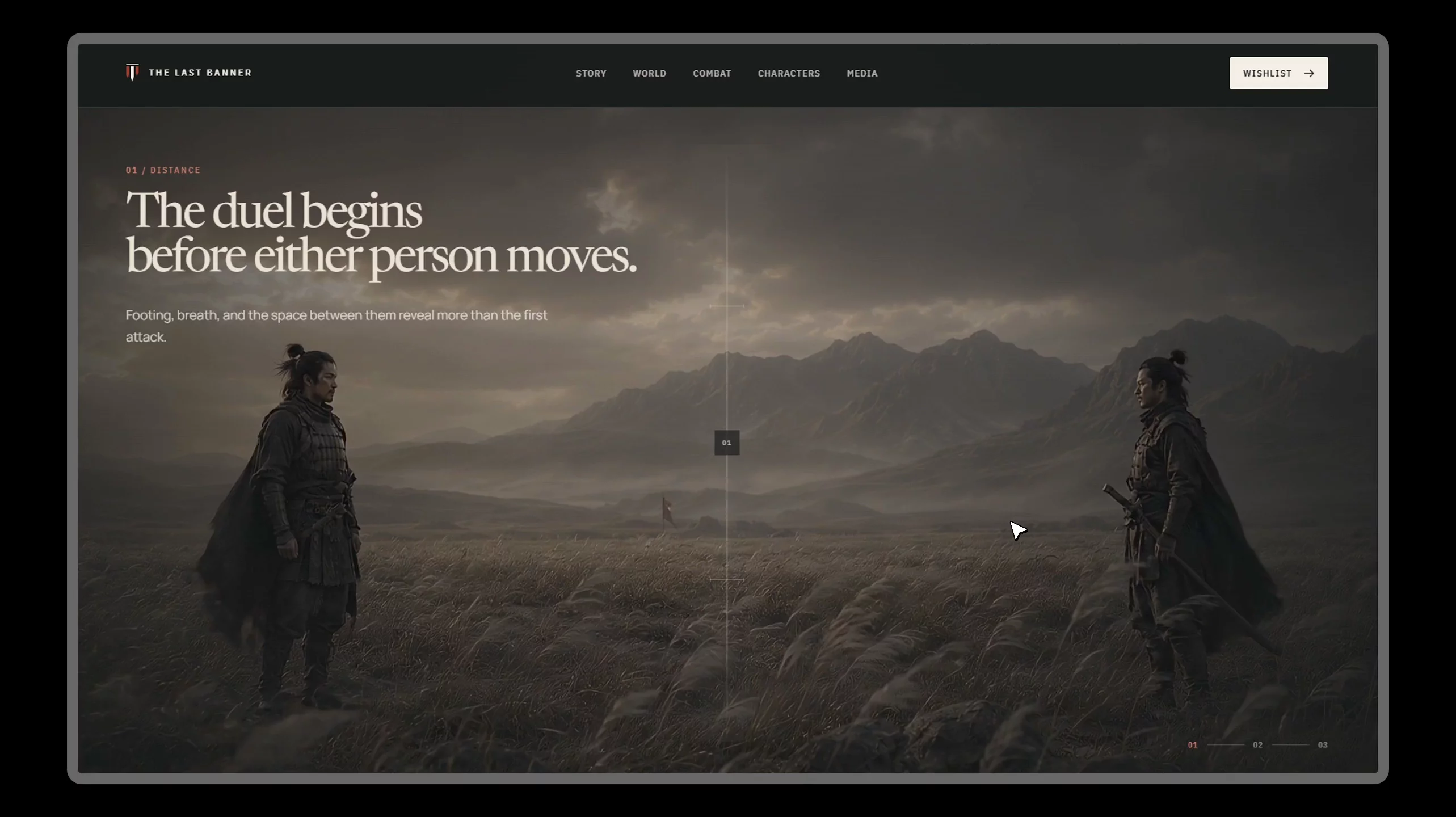The Last Banner: Complete pageJapanese Cinematic gaming site concept