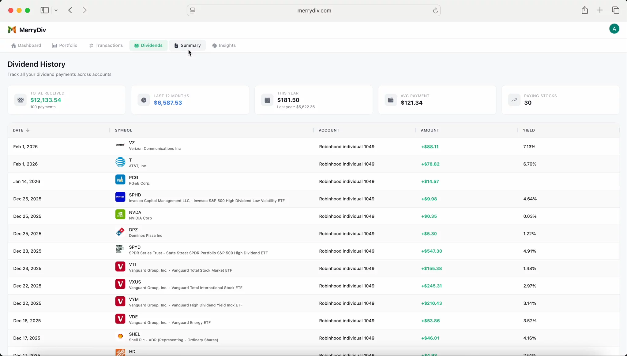 MerryDiv - Dividend Tracker image 1