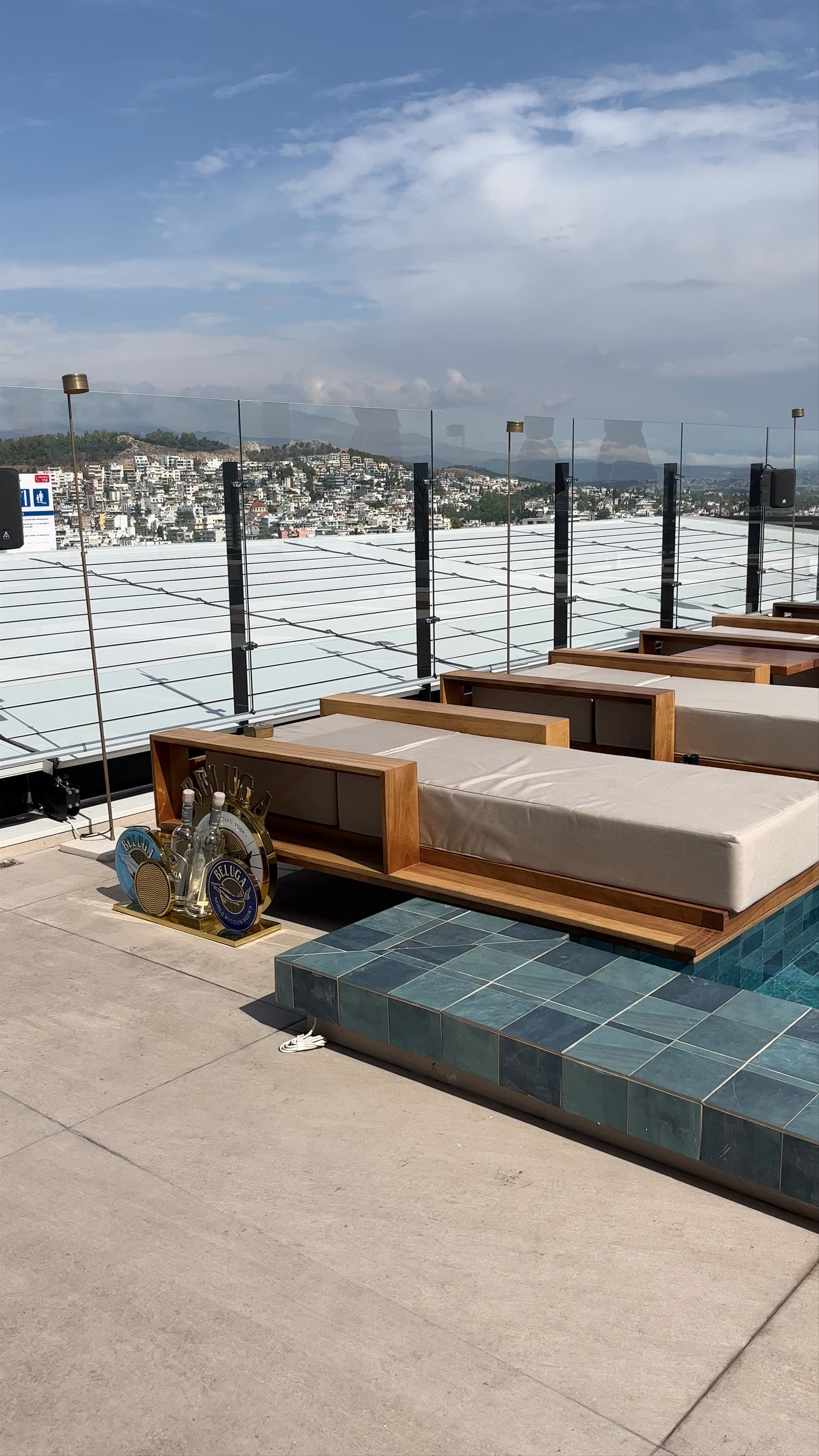 Rooftop Pool Lounge with Athens City Views