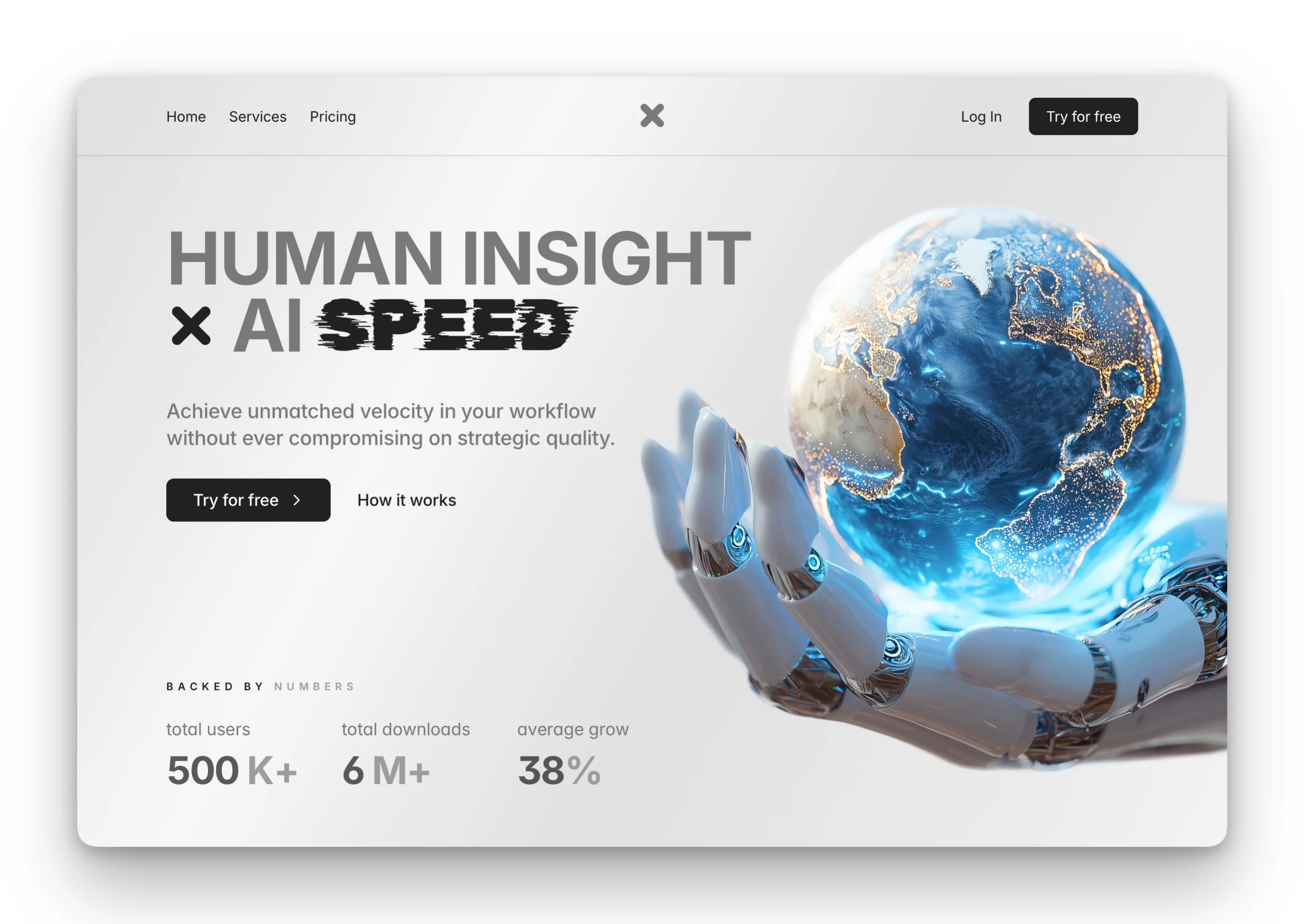 Hero concept: human × AI 🤝