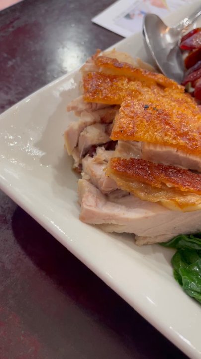 Auntie Kitchen - Two delicacies meal with char siu and crispy pork - Cantonese Near Me - San Gabriel, California