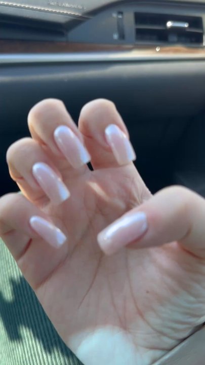 Nail Art - Perfect modern bridal era nails (1 coat bubble bath, 1 coat funny bunny, topped with chrome) - Nail Salons Near Me - Lincroft, New Jersey
