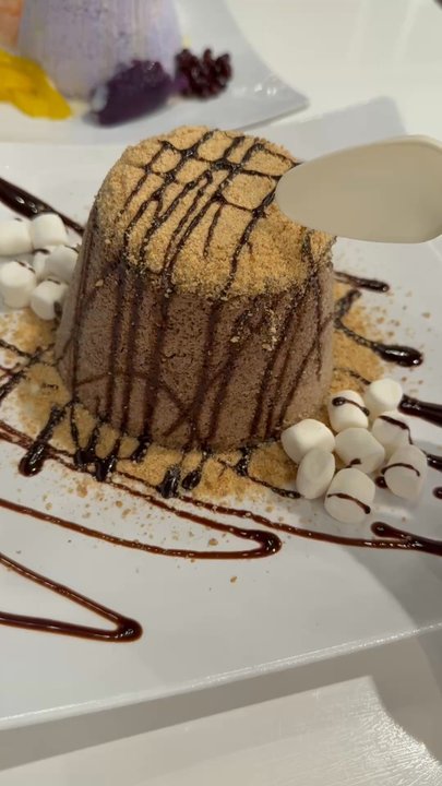 Vampire Penguin - This is me taking a bite of the smore dessert - Ice Cream & Frozen Yogurt Near Me - Palm Beach Gardens, Florida