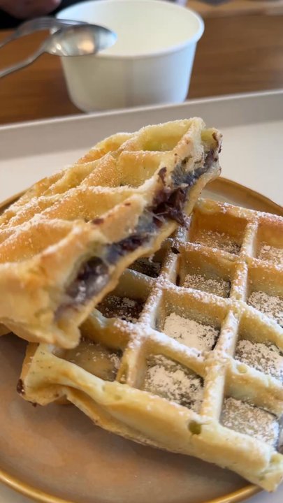Heybings Desserts & Coffee - Red Red Bean Mochi Waffle $8.50 - Desserts Near Me - Irvine, California