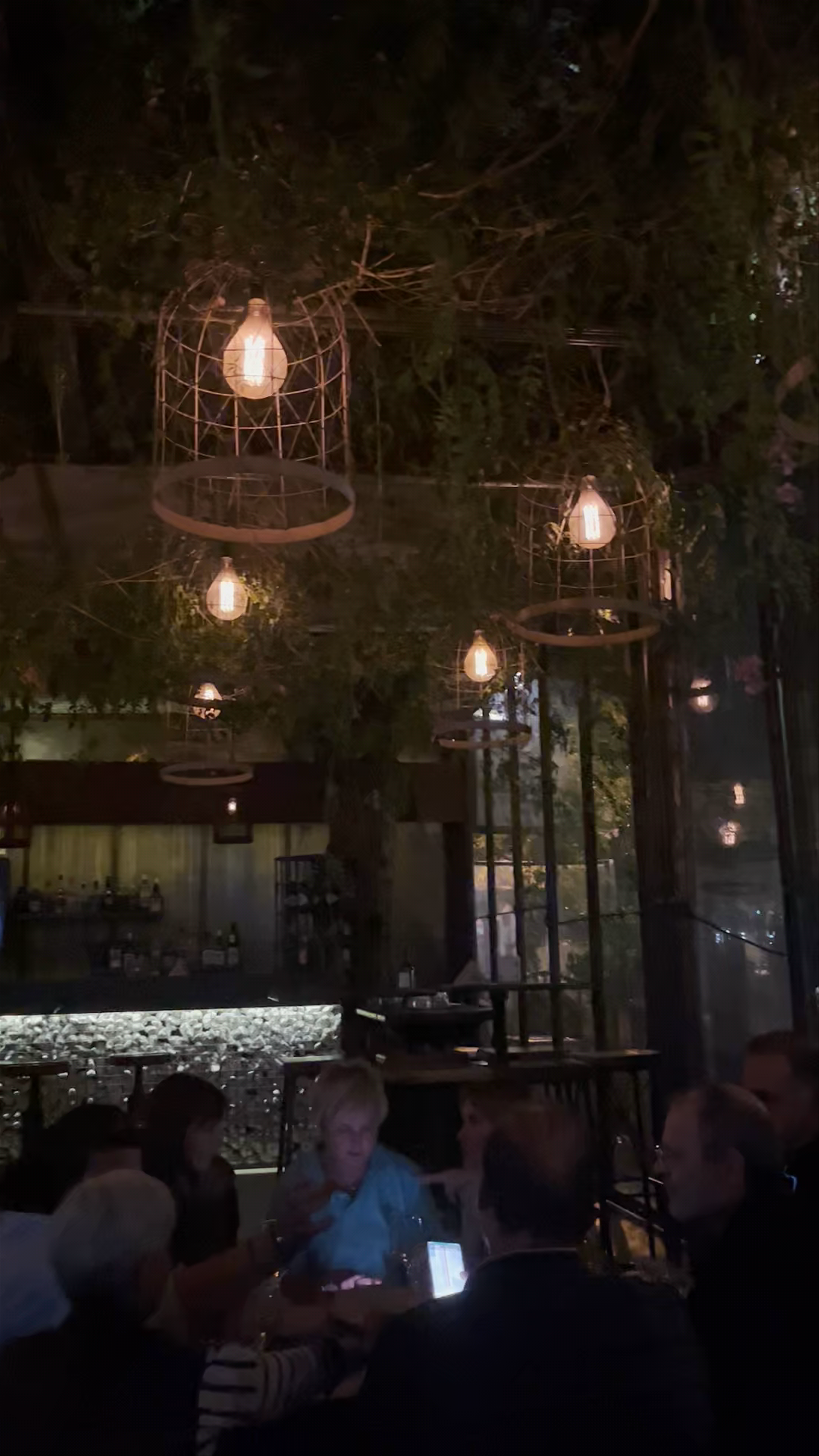 Evening Ambiance at Fabbrica Bar Restaurant in Argyroupoli, Greece