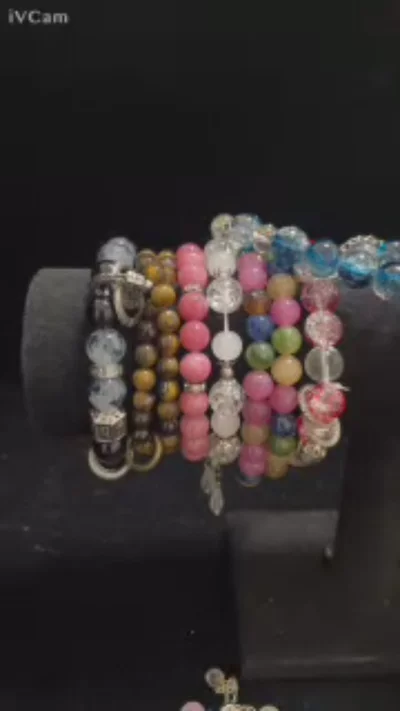 Pink And Clear Bead Bracelet image 1
