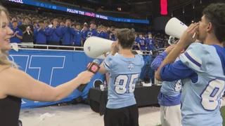 Video thumbnail for video titled MHSAA Football Finals End of Third Quarter Sideline Report