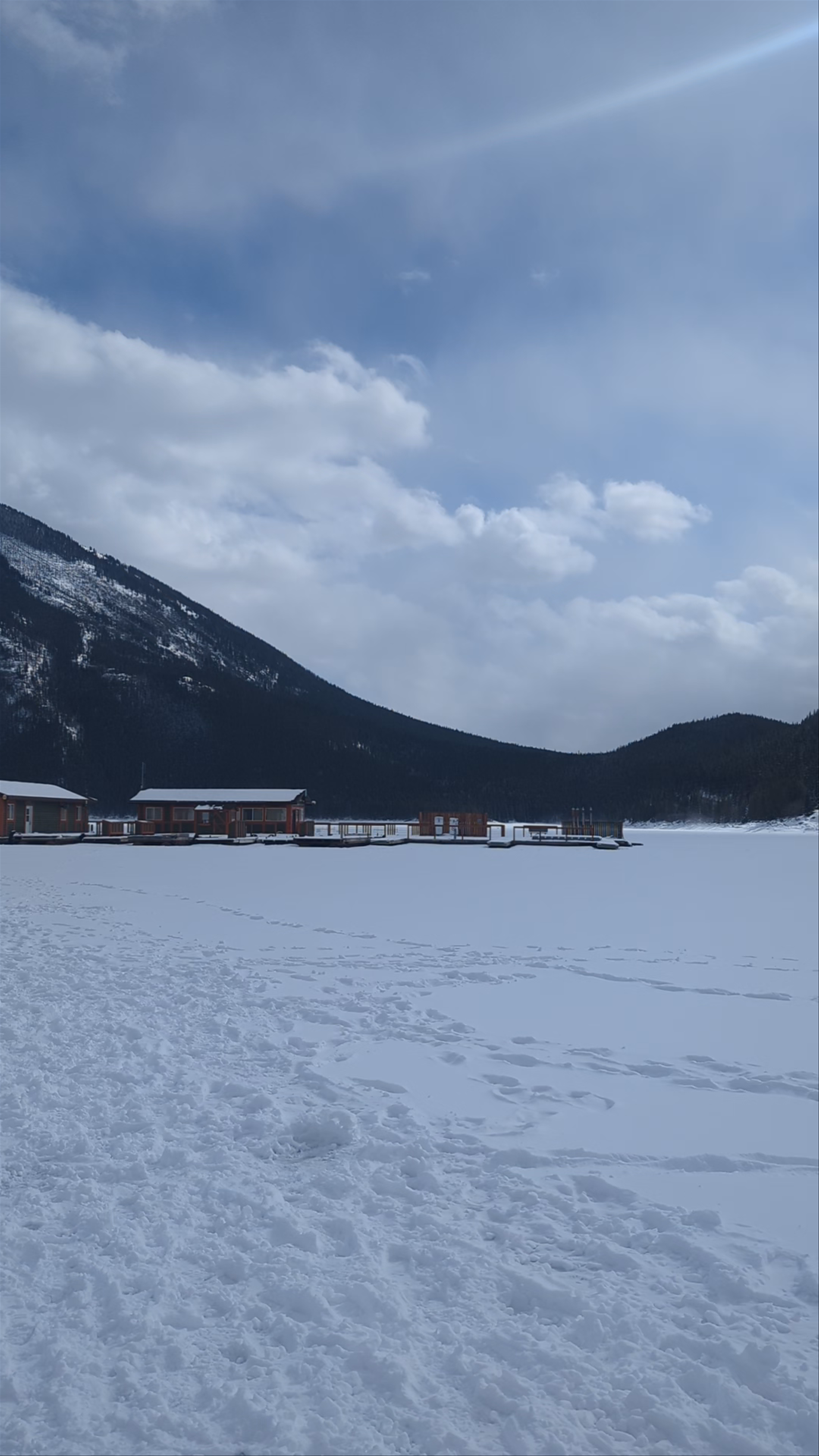 Winter Serenity at Lake Minnewanka, Alberta