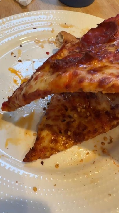 Anthony's Pizza Kitchen - Pepperoni pizza w hot honey after reheating in a pan - Pizza Near Me - Centreville, Virginia