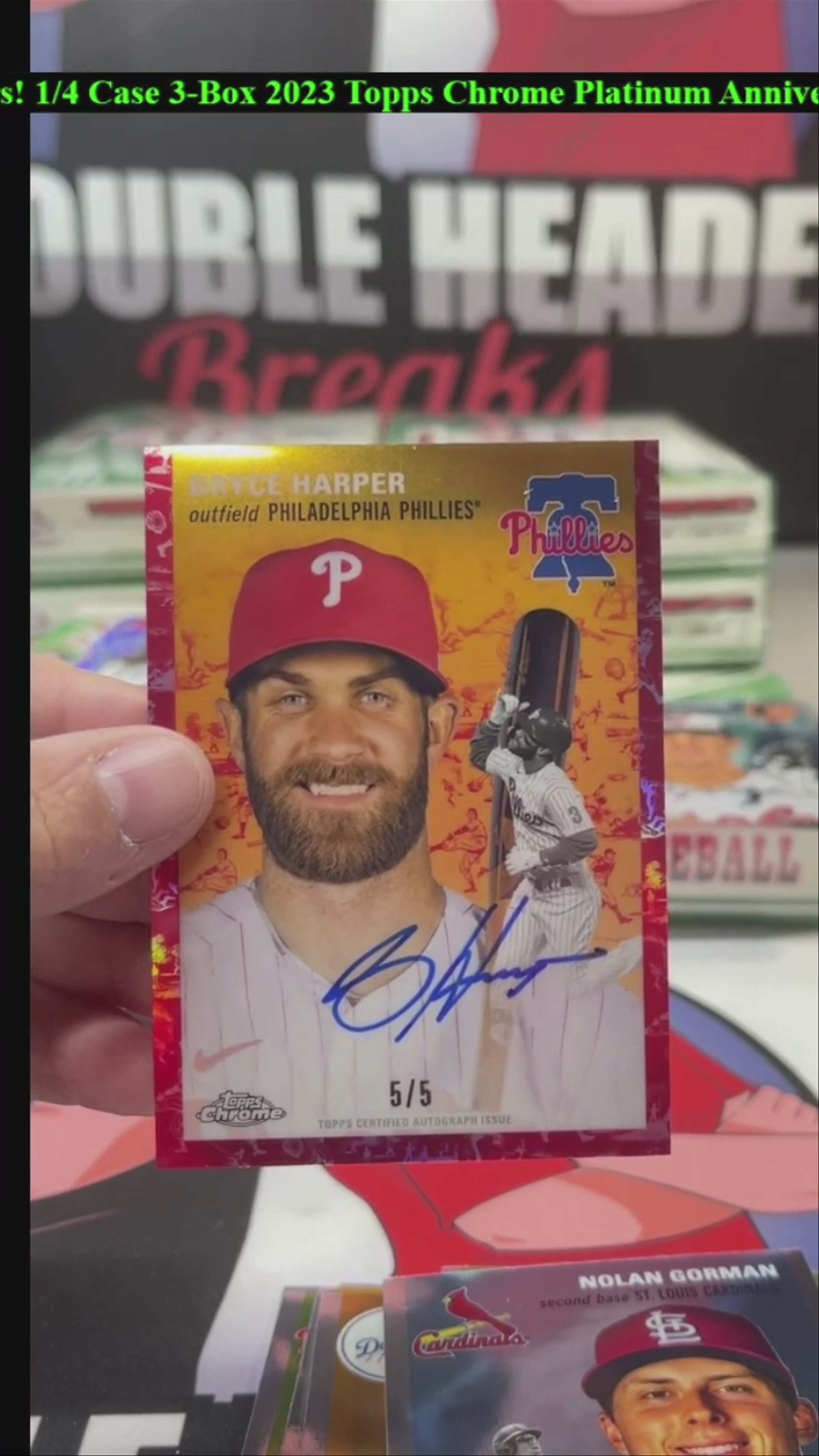 Bryce Harper Auto /5 2023 Topps Chrome Platinum Anniversary 
