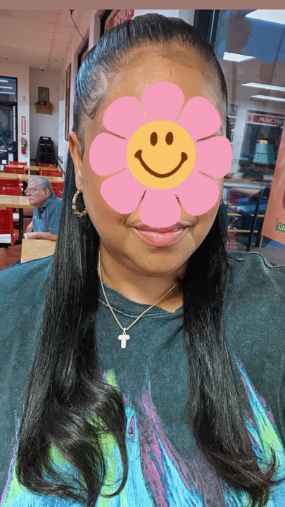 Yours, Hers & Mine - Half up half down all natural - Hair Salons Near Me - Long Beach, California