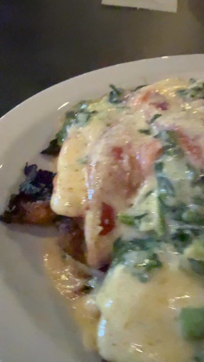 Bomb Chicken Parm - B.Y.O.P. - Grilled chicken, formaggio sauce, caramelized onions, roasted red peppers, rabe, spinach - Italian Near Me - Johnston, Rhode Island