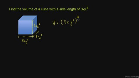 Calculating the Volume of a Cube with Side Length 8xy²