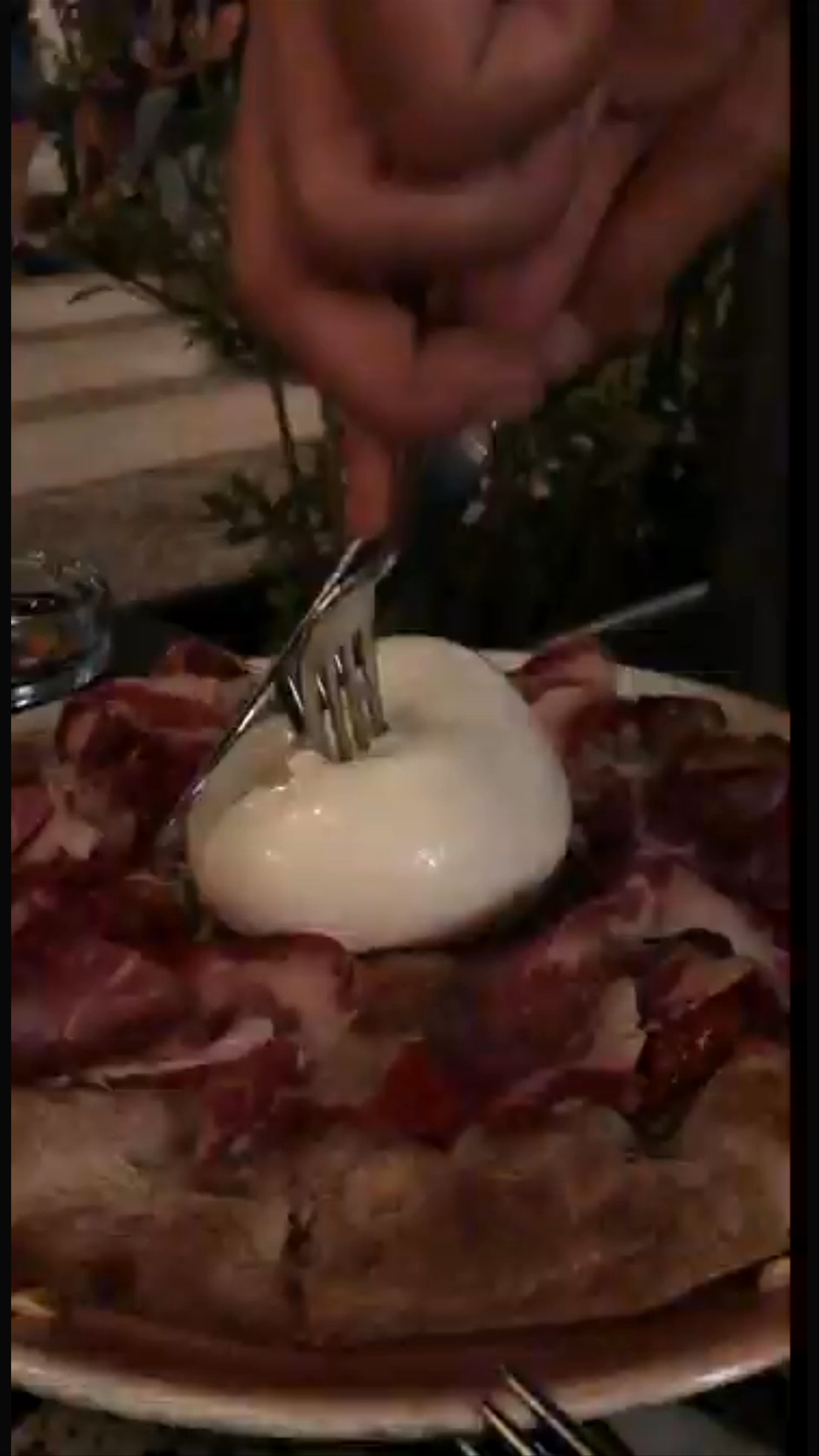Indulgent Night Dining on Burrata-Topped Pizza in Bari