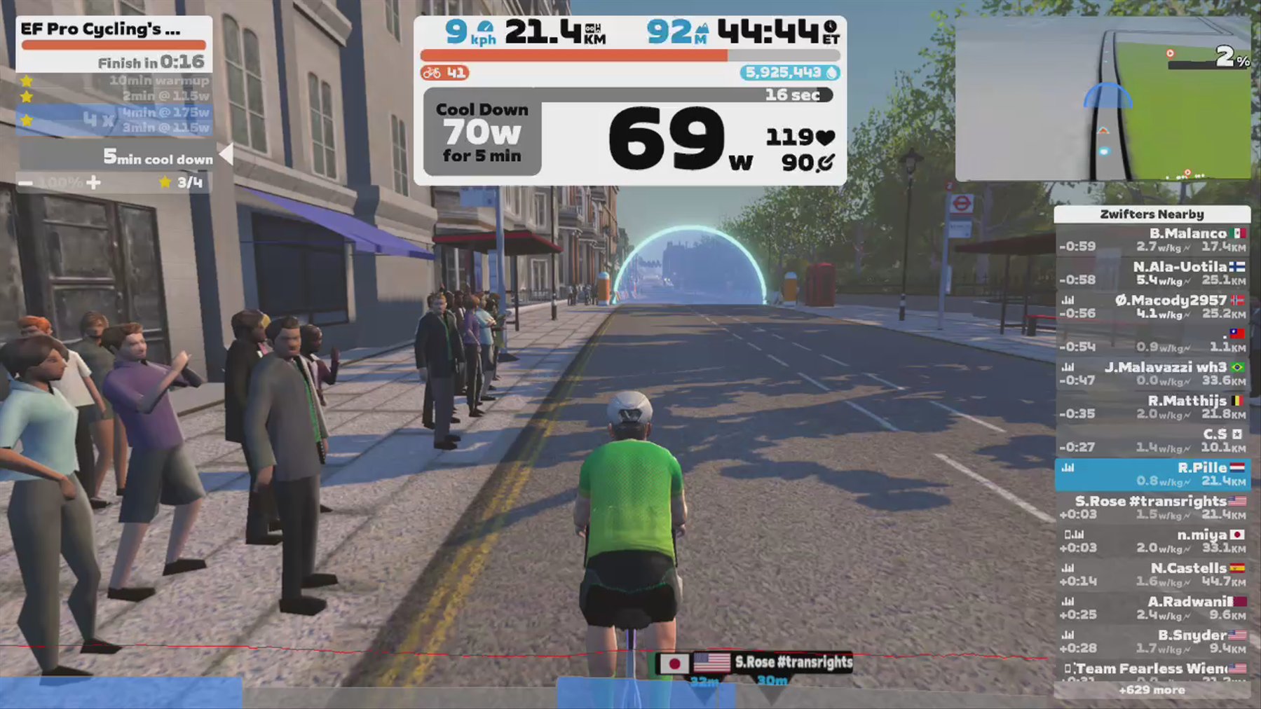 Zwift - EF Pro Cycling's Red Day Workout in London