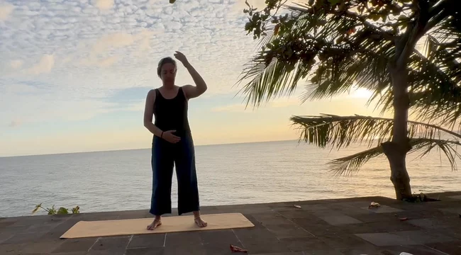 Chi gong by the amed sea