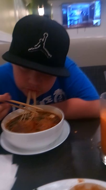 Pho Seven - My boy is having Pho Thai with Thai tea and I'm having Pho vegitable  and Thai tea - Vietnamese Near Me - Stanton, California