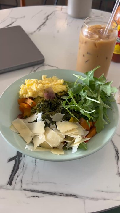 Street Dog Cafe - Breakfast hash + eggs, with interior of cafe in video - Bakeries Near Me - Waco, Texas