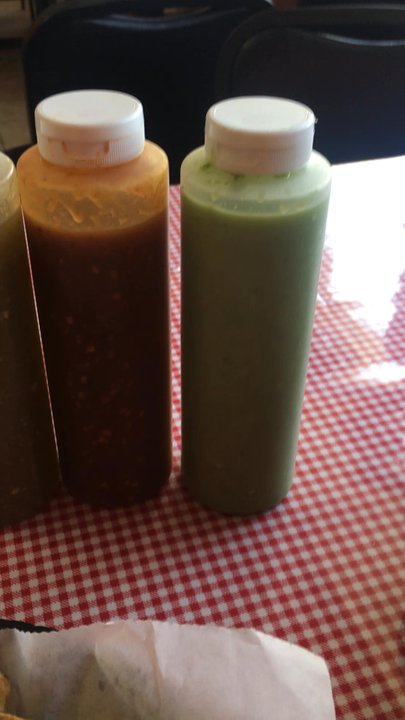 Ximena's Tacos - Lots of salsas to taste! Gotta check em out! meant for tacos but can be great with chips! These are Different heats. All yummy! - Tacos Near Me - Auburndale, Florida