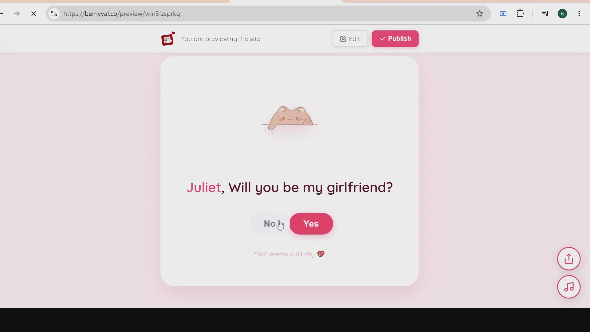 BeMyVal -  Date Proposal Website Maker image 1