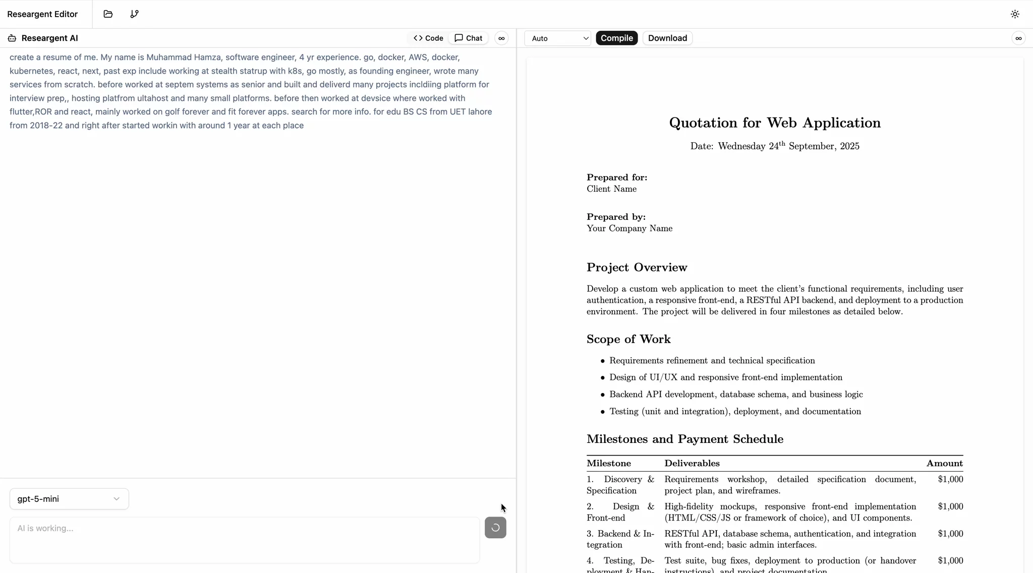 Researgent - AI powered editor for documents image 1