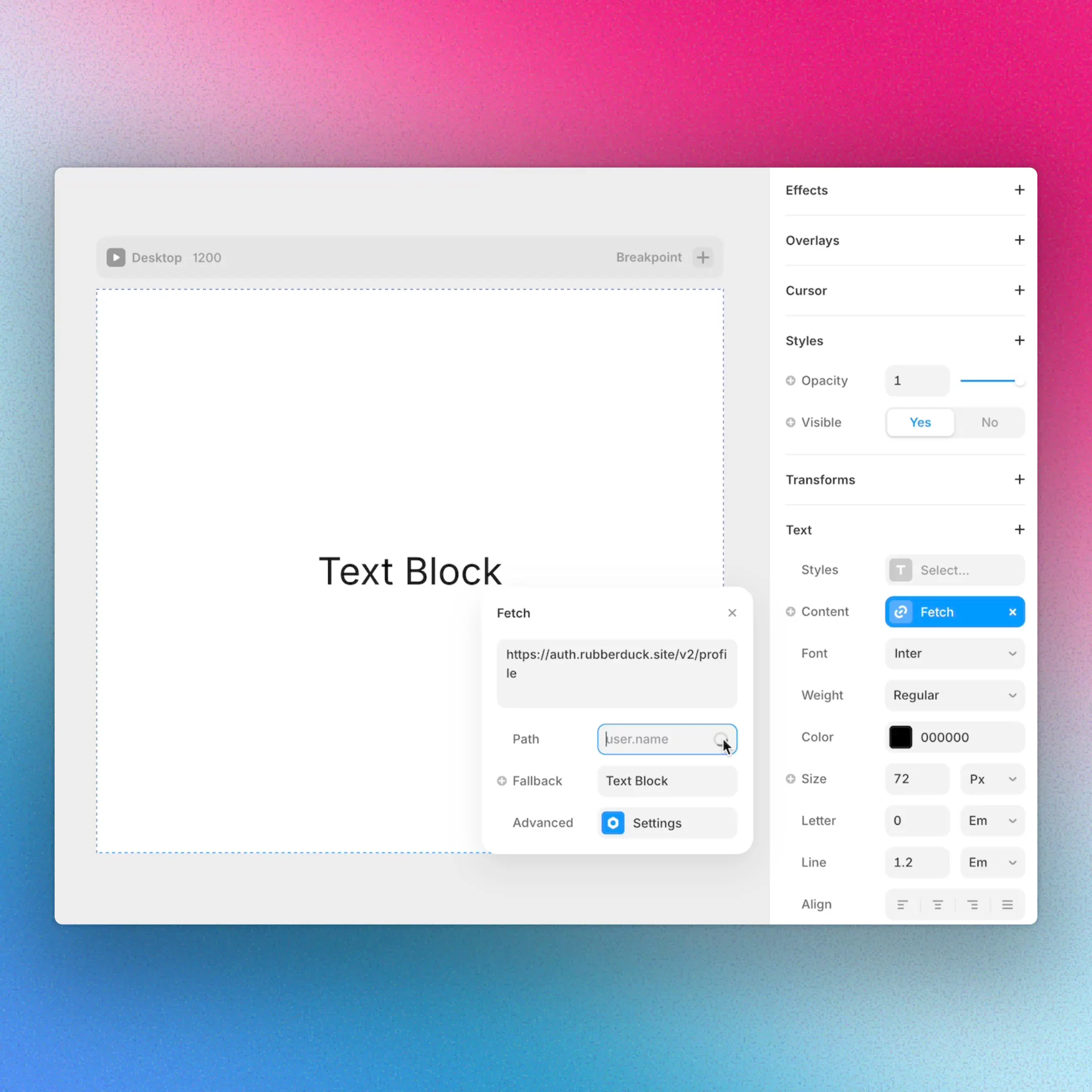 Hey Framer Community,I have been thinking about sharing more technical details about FrameAuth V2. If this is of interest, please let me know.I will start with a small but mighty feature: displaying user profile data using Framer's native Fetch functionality.In FrameAuth, you can display profile data via Overrides, just like in V1. In V2, you can also use Framer's fetch feature (no-code).This feature requires that you connect your customer domain to Framer &amp; FrameAuth!