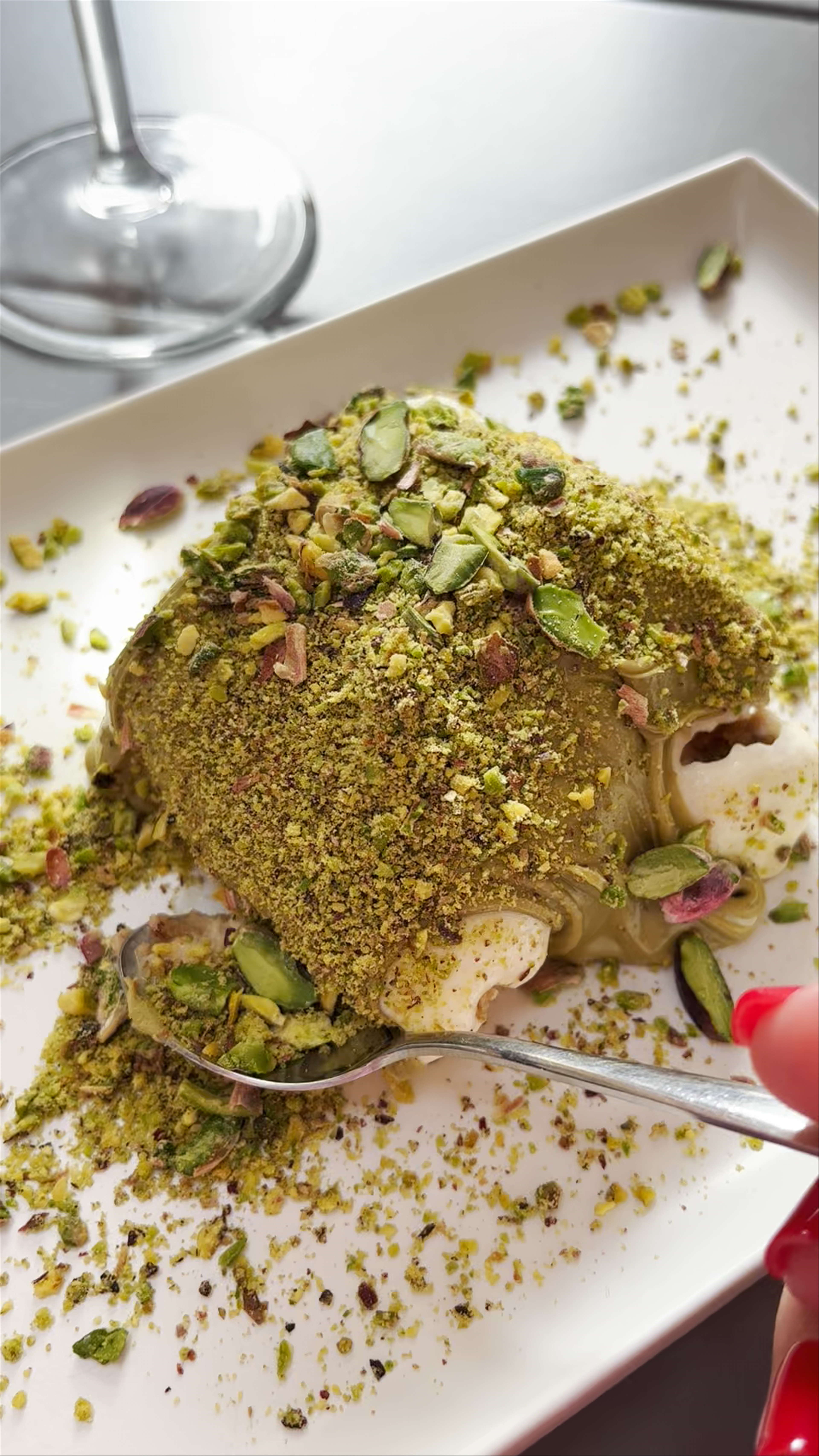 Indulgent Pistachio-Crusted Tiramisu at Mr. 100 Tiramisù in Rome