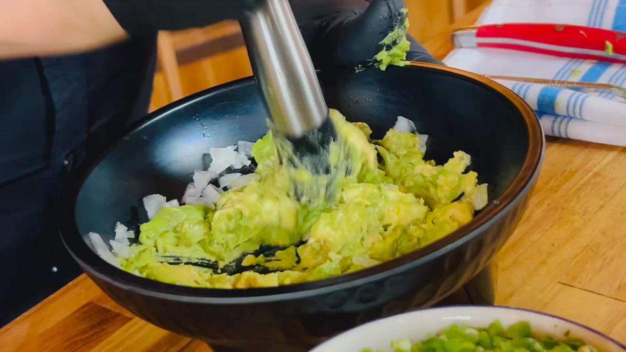 Rio Salado - Table side guacamole in the making - Mexican Near Me - Mystic, Connecticut