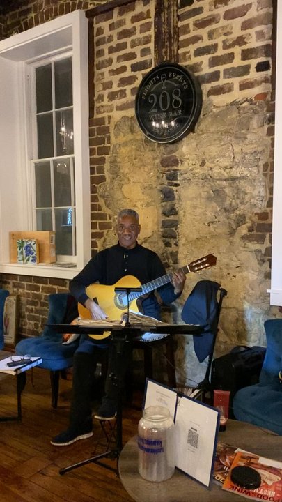 208 Wine Bar - Mr John Cook playing guitar on Saturday Nights! - Wine Bars Near Me - Savannah, Georgia