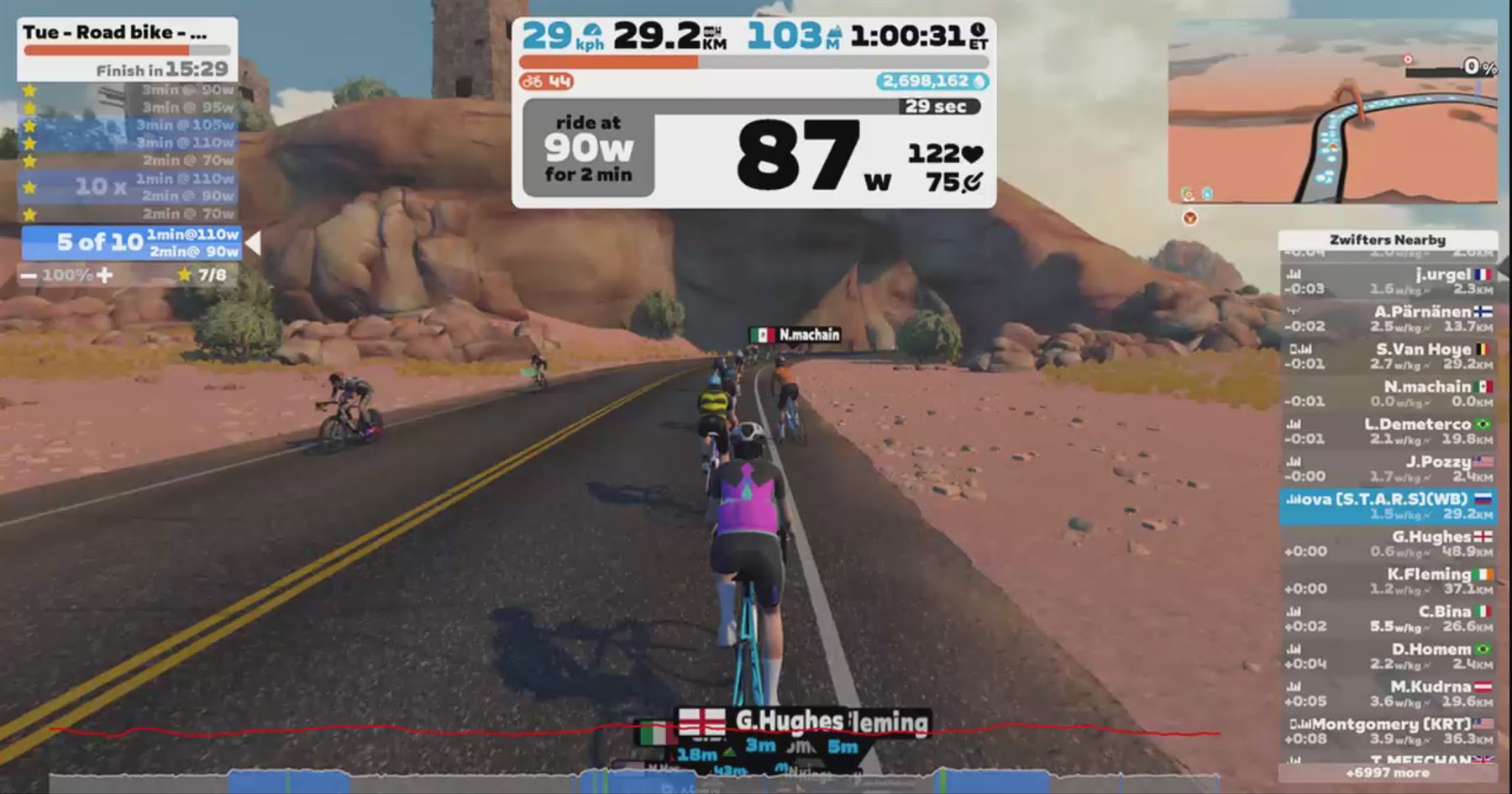 Zwift - Tue - Road bike - Easy Active Recovery in Watopia