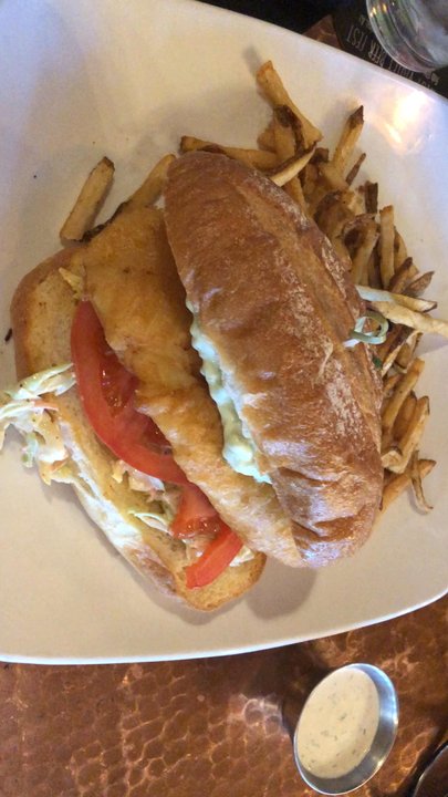 State 48 Brewery - Fish Po Boy with fries - New American Near Me - Surprise, Arizona