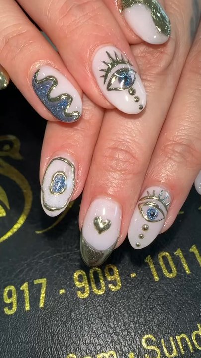 Sofi's Nail Art - Evil Eye Nail Design - Nail Salons Near Me - Brooklyn, New York