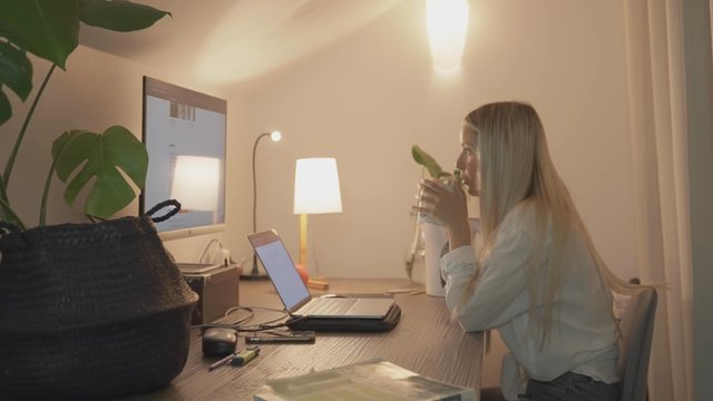 Girl talking on a video call