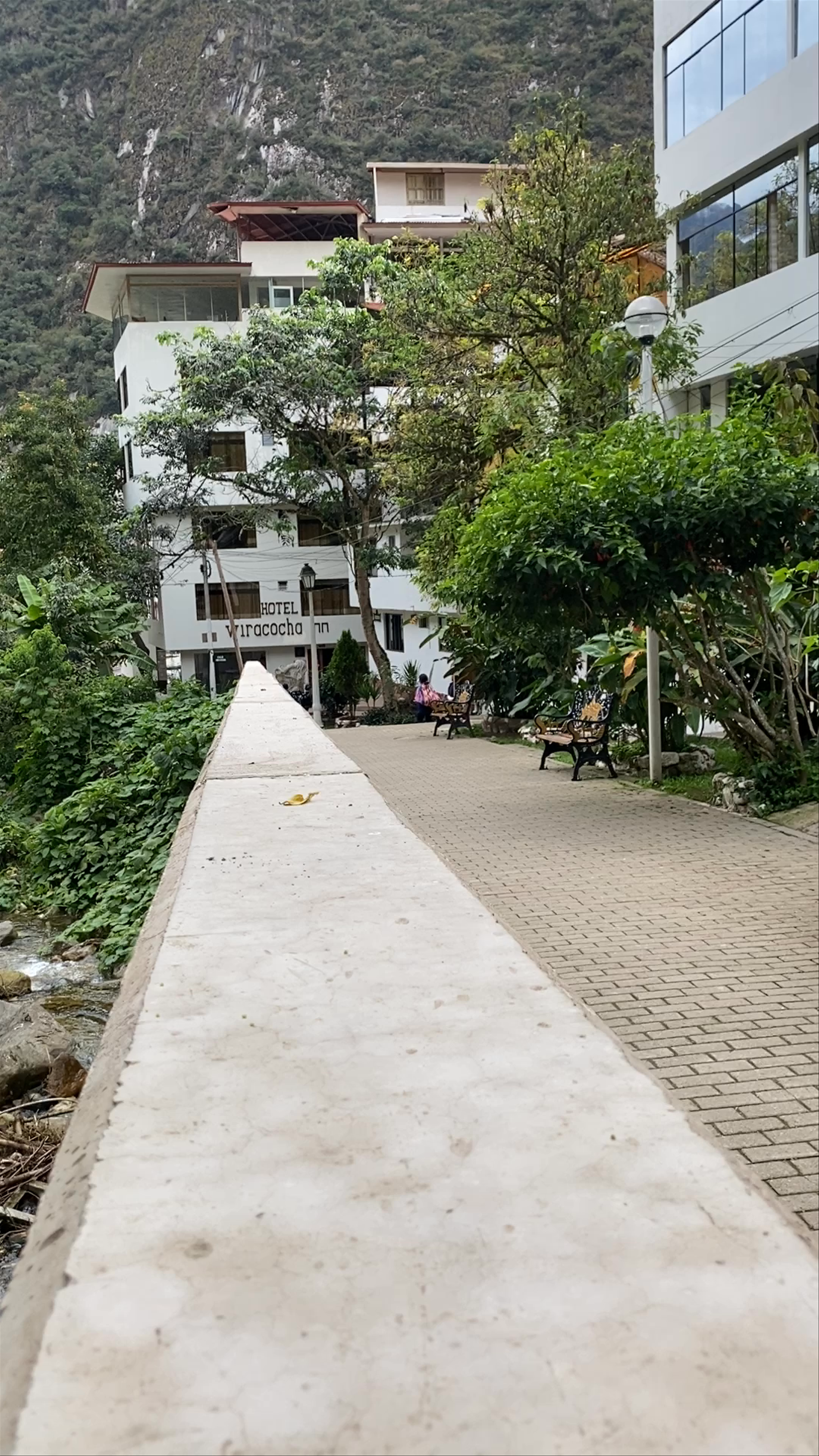 Tranquil Riverside Walk in Aguas Calientes, Peru