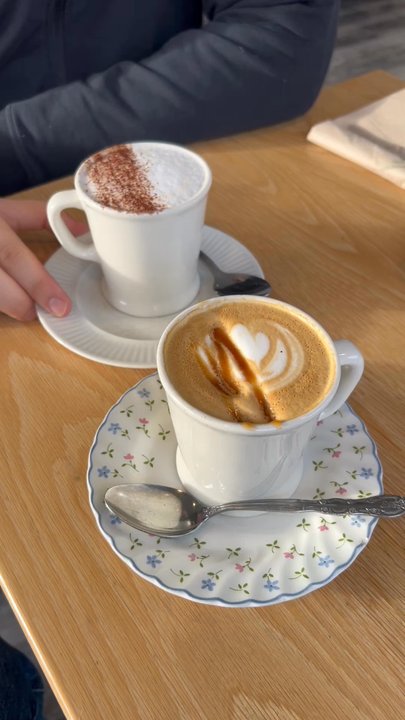 EPICanmore - Two cappuccinos - Creperies Near Me - Canmore, Alberta