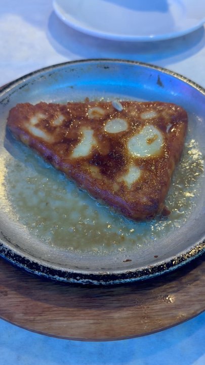 Hellas Restaurant - Saganaki -flaming cheese app - Bakeries Near Me - Tarpon Springs, Florida