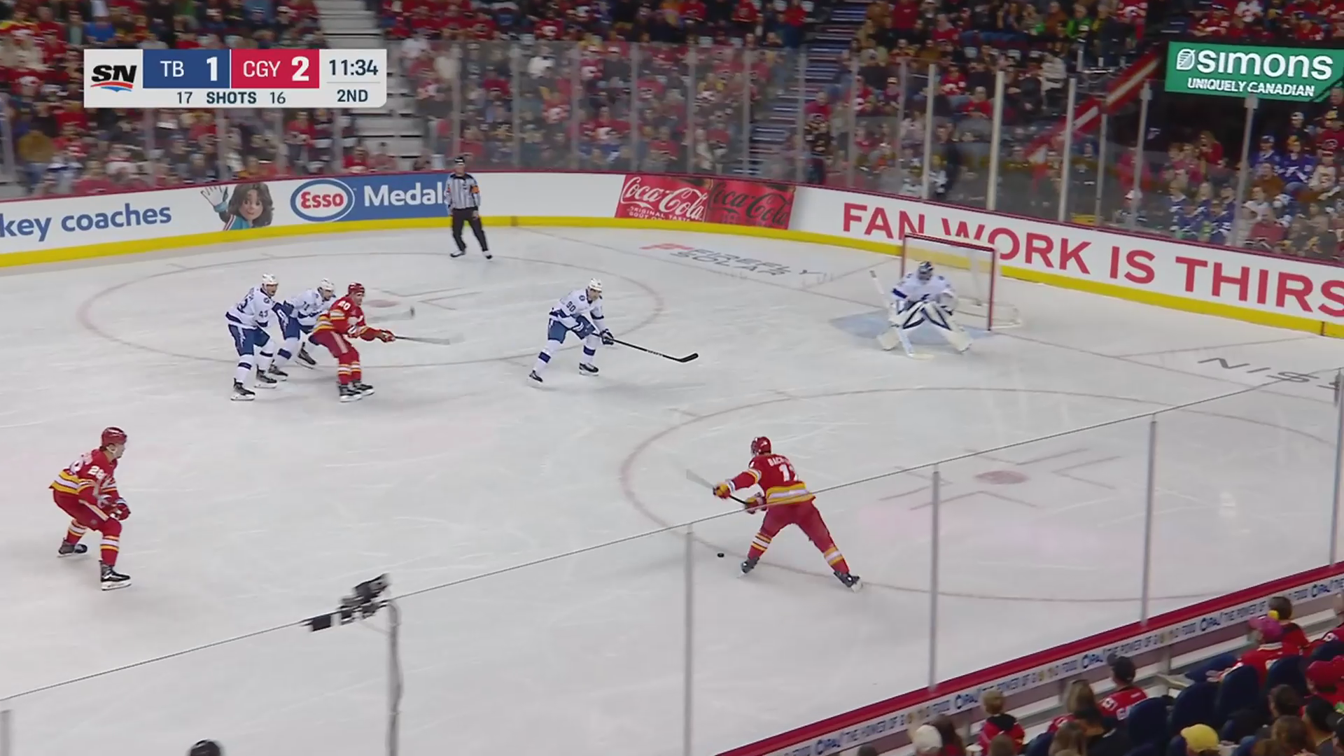 Backlund's clapper makes it 3-1 to put the Flames in control · Mar 22, 2026