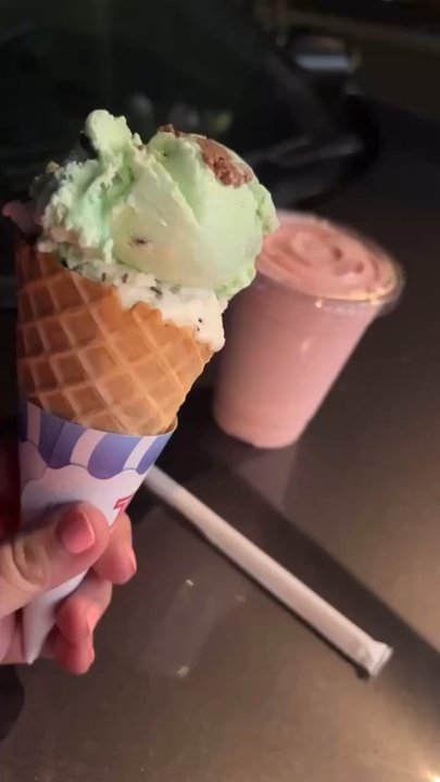 Scoops - Mint chocolate chip and a strawberry milkshake - Ice Cream & Frozen Yogurt Near Me - Conshohocken, Pennsylvania
