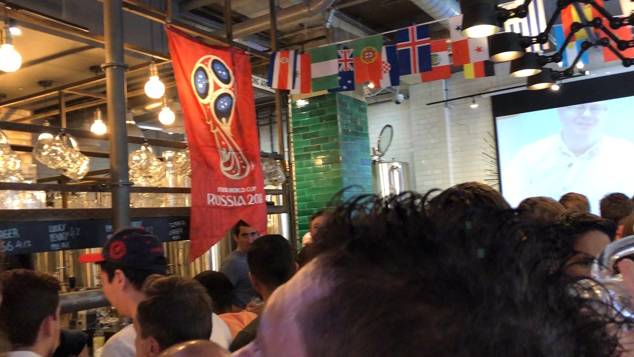 Long Arm Pub & Brewery - Getting ready for the World Cup semi game!!! - Brewpubs Near Me - London, XGL