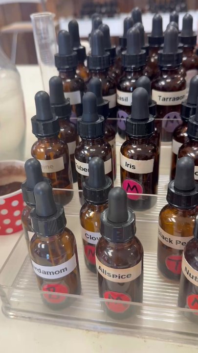 DIY Scent Studio - Video showing the scents set-up at my station to kick off making my own "scent." - Perfume Near Me - Fairfax, Virginia